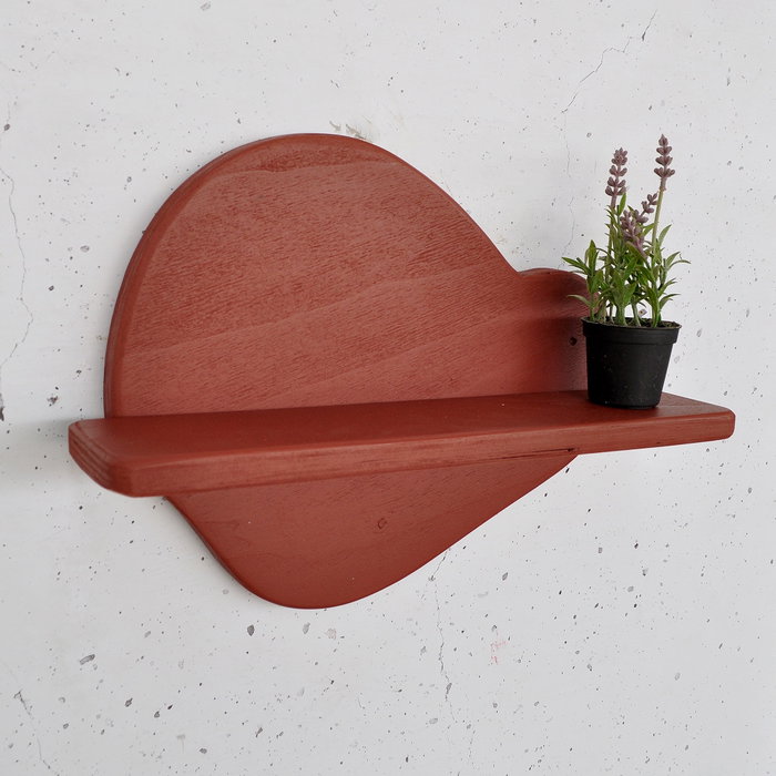 Hanah Home Estantería de Pared de Madera Decorativa Naranja Meh225
